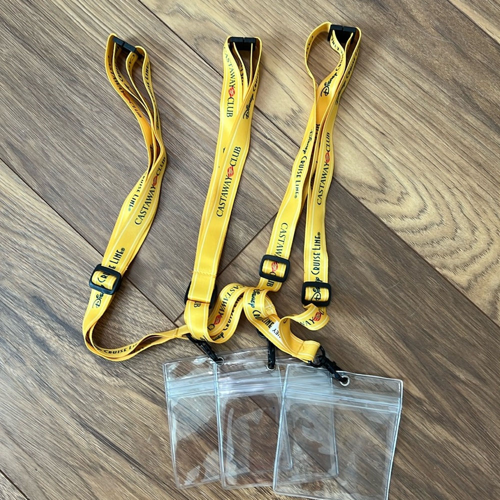 Set of three Disney Cruise line lanyards